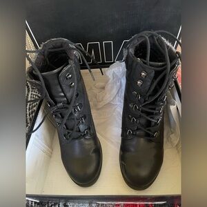 MIA Black Lace-Up Boots